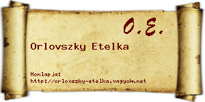 Orlovszky Etelka névjegykártya